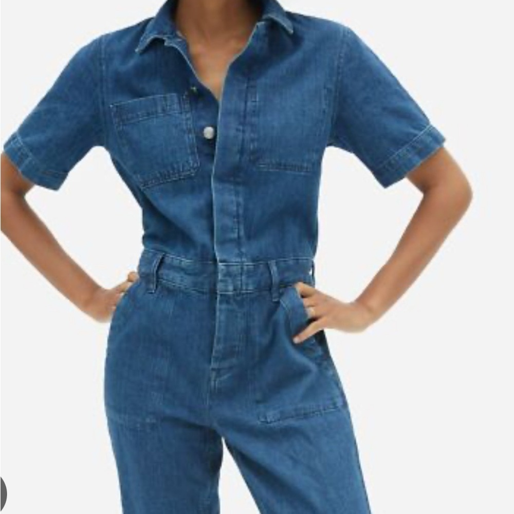 Everlane Short Sleeve Denim Coverall Blue Size 6